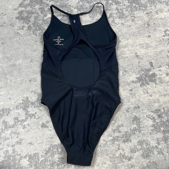 New Sweaty Betty Aqua Xtra Life One Piece Swimsuit Black Cut Out Back Sz S - Picture 8 of 11